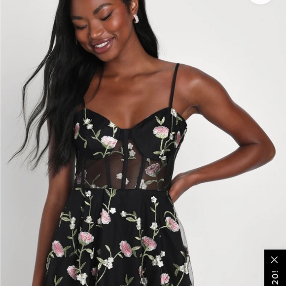 Lulus Floral Embroidered Mini Dress - Picture 4 of 9